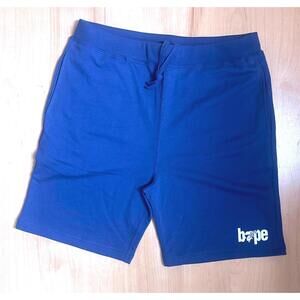 NWOT BAPE Athletic Sweat Shorts US Men's XXL Pull On Blue